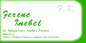 ferenc knebel business card